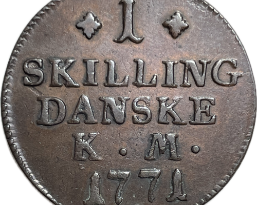 Jakob Ryes samling af 1 skilling 1771