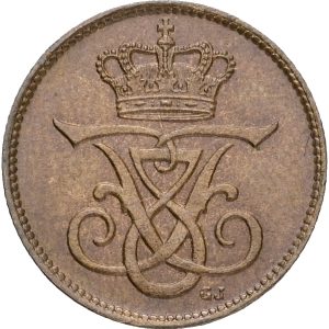 Frederik VIII, 1 øre 1909, H 8, Sieg 2, kv. 0-01